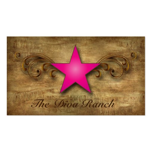 Texas Star Business Card Suede Pink Swirls (front side)