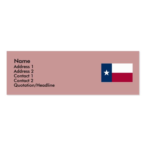 Texas State Flag Business Card Templates (front side)