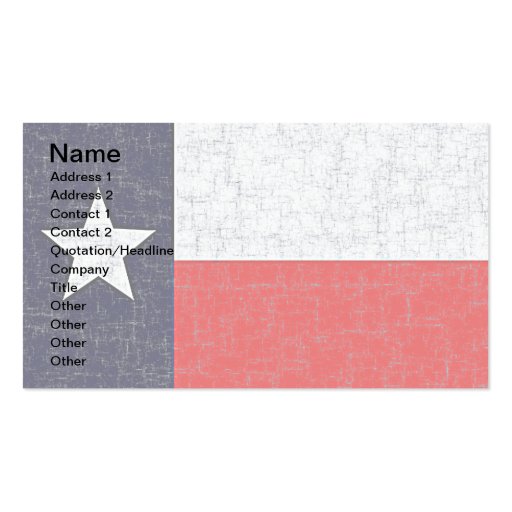 TEXAS STATE FLAG Business Cards (front side)