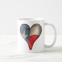 Texas State Flag In A Heart Coffee Mug