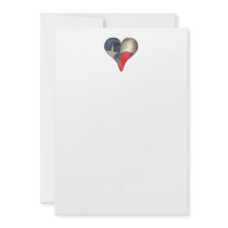 Texas State Flag In A Heart Invitation