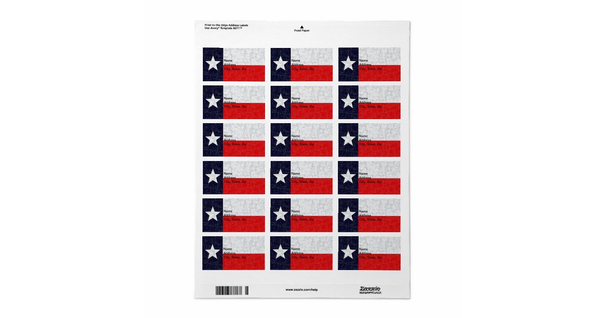 TEXAS STATE FLAG LABEL Zazzle