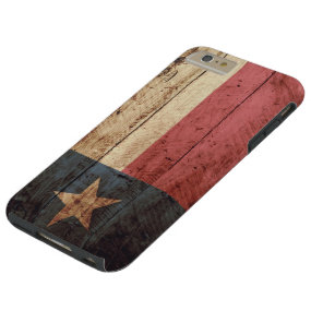Texas State Flag on Old Wood Grain Tough iPhone 6 Plus Case