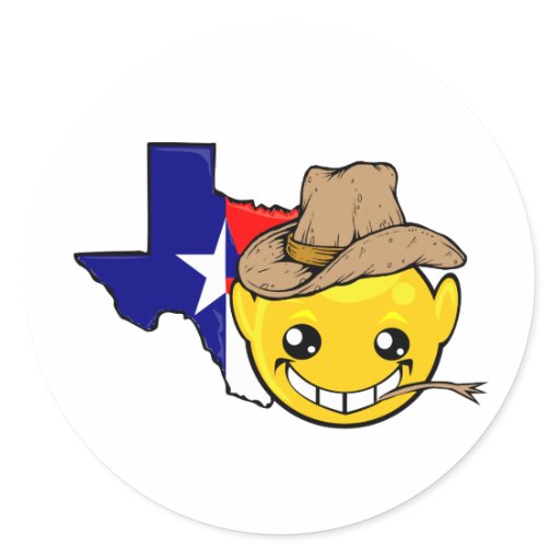 texas state smiley face classic round sticker Zazzle