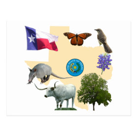 Texas State Symbols Post Cards