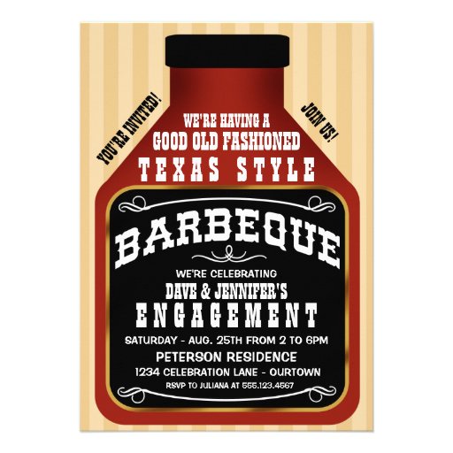 Texas Style BBQ Engagement Party Invitations