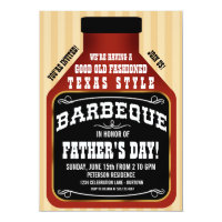 Texas Style BBQ Father's Day Party Invitations