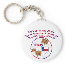Texas Tax Day Tea Party Protest Keychain