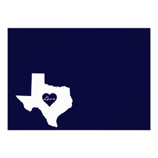 Texas Themed Navy White Wedding Invitations