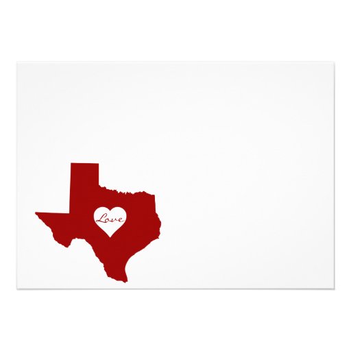 Texas Themed Red White Wedding Invitations