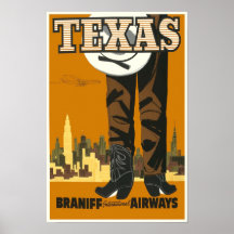 Texas Travel Vintage Poster