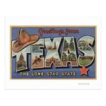 TexasGreetings From The Lone Star State Postcard