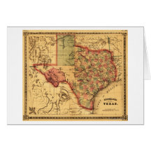 TexasPanoramic Map Greeting Card