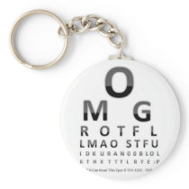 Text Addict's Eye Chart Key Chains
