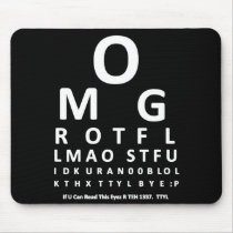 Text Addict's Eye Chart Mousepad