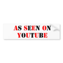 Text-As seen On Youtube- -Red/Black Bumper Sticker