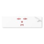 Text ASCII face face Bumper Sticker