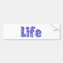 Text - Life, blue, texture liquid Bumper Sticker