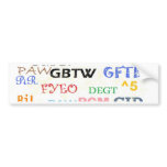 Text Lingo Abbreviations Bumper Stickers