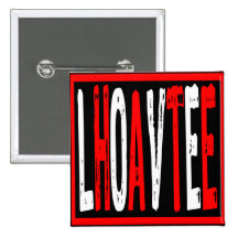 Text- Love Is Hate Red/Black/White Pin