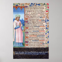 Text of the Magnificat with a portrait of Posters