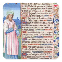 Text of the Magnificat with a portrait of Sticker