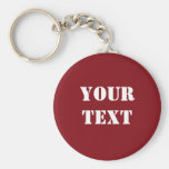 Text Template Keychain Raglan Red