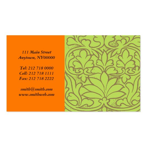 Textile Designer Business Card (back side)