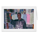 Textile Seller at Banjul Market. Greeting Cards