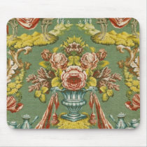 Textile with a repeating floral motif mouse pad