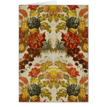 Textile with a repeating floral pattern greeting card
