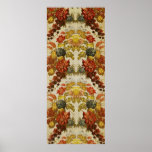 Textile with a repeating floral pattern posters