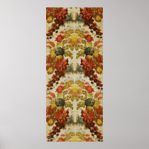 Textile with a repeating floral pattern poster