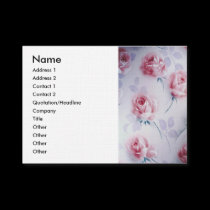 Textiles Beautiful Pink Roses business cards