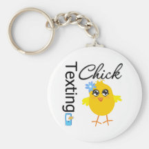 Texting Chick Key Chain