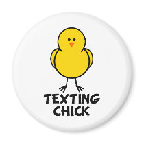 Texting Chick magnets by chicktshirts8 Texting Chick magnets