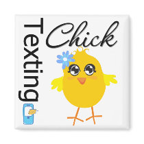 Texting Chick magnets by chicktshirts Texting Chick magnets