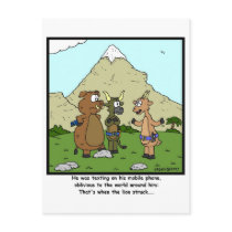 Texting is dangerous Cartoon Post Card