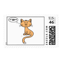Texting Kitty - Postage Stamp