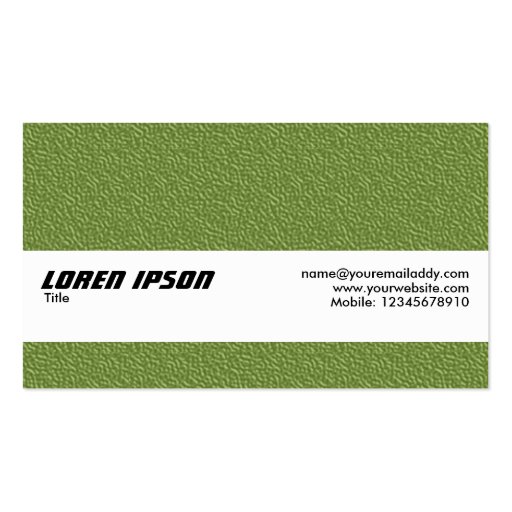 Texture Band - Green Embossed Texture Business Card (back side)