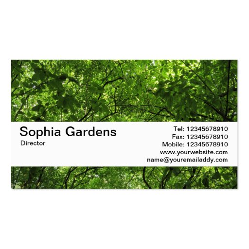 Texture Band V2 - Woodland Canopy Business Card Templates (back side)