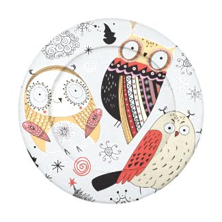 Texture funny owl pack of small button covers