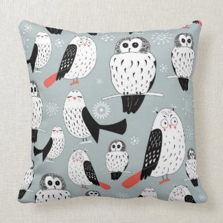 Texture Of White Owls Throw Pillow
