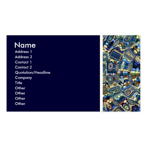 Texture Tone (Blue Abstract Pond) II Business Card Templates (front side)