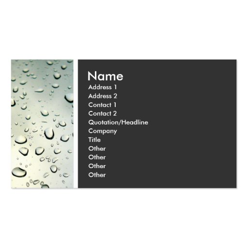 Texture Tone (Rain on my Window) Business Card Template (front side)