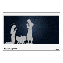 Textured Blue Nativity Wall Decal