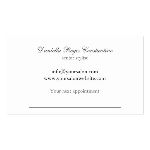 Textured Damask Monogram Appointment Card Business Card Template (back side)