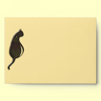 Textured Dark Brown Cat Envelope envelopes