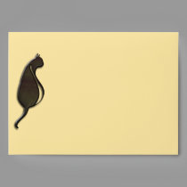 Textured Dark Brown Cat Envelope envelopes