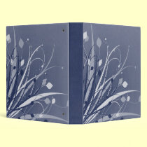 Textured Denim Blue Leaves binders